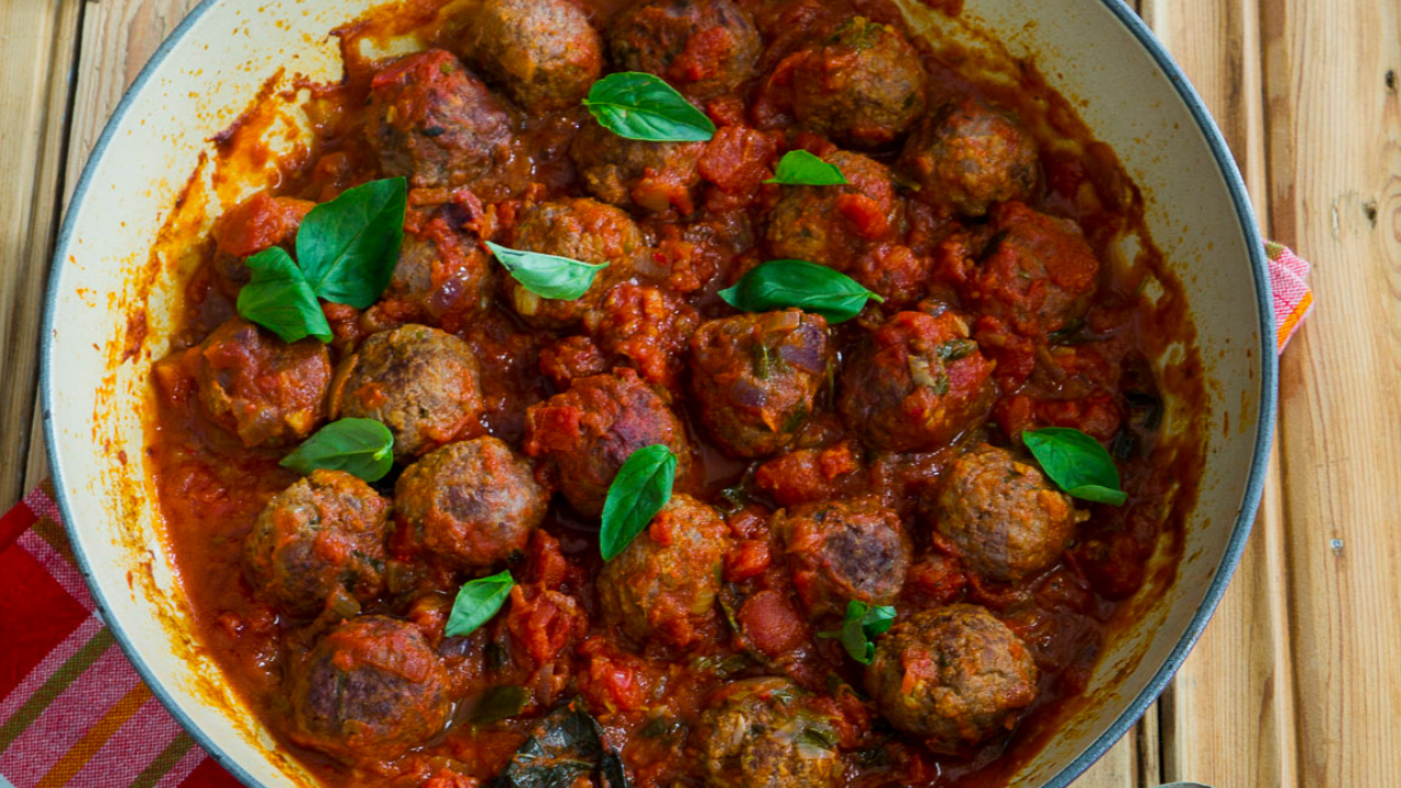 Ostrich Meatballs Recipe with Tomato Basil Sauce