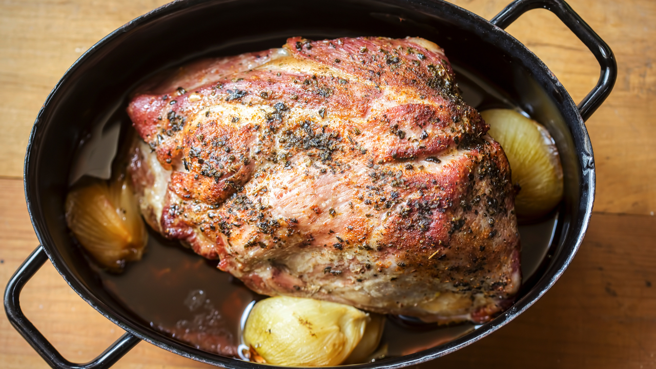 Pork Shoulder Recipe with Apple and Onion Gravy