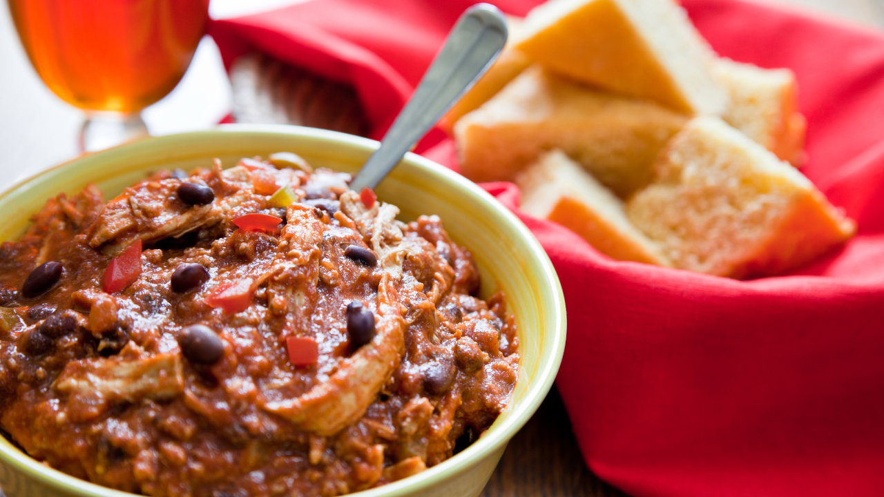 Pork and Black Bean Chili Recipe with Cornbread