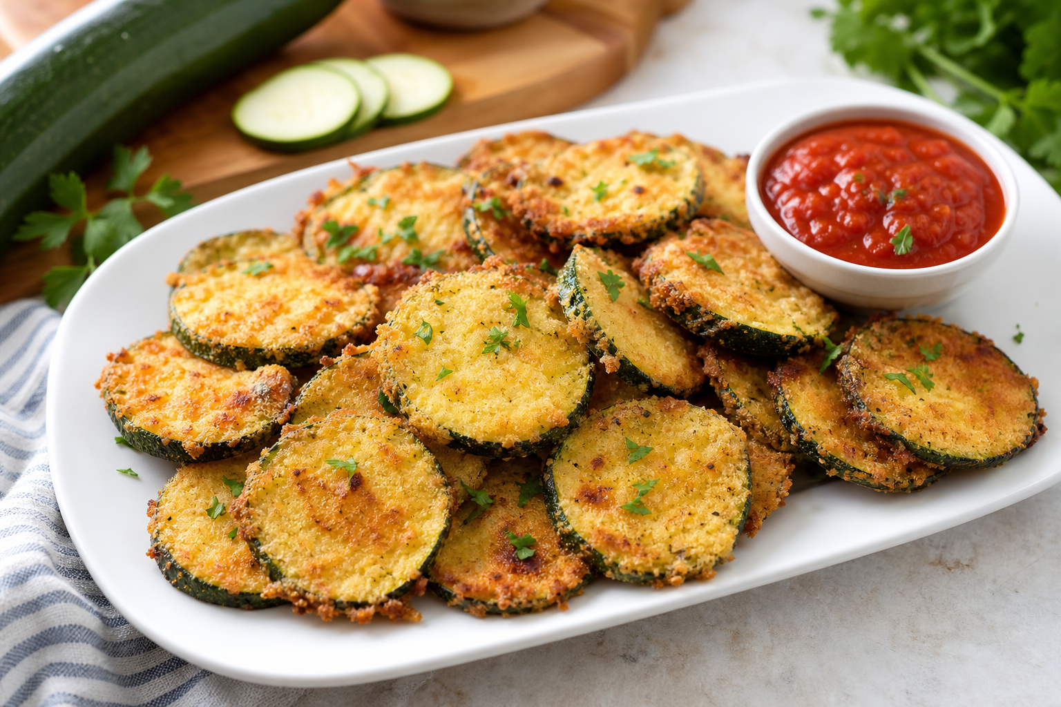 Baked Parmesan Zucchini Chips