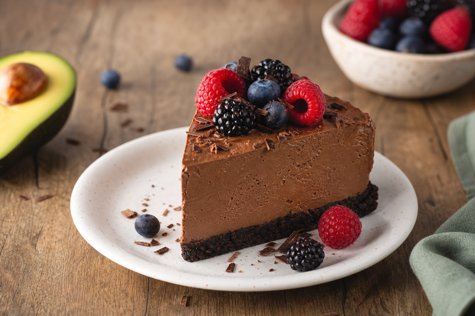 Chocolate Avocado Mousse Cheesecake