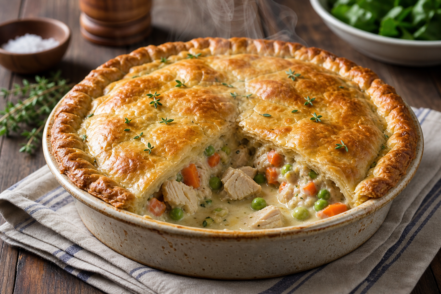 Classic Chicken Pot Pie with Buttery Flaky Crust