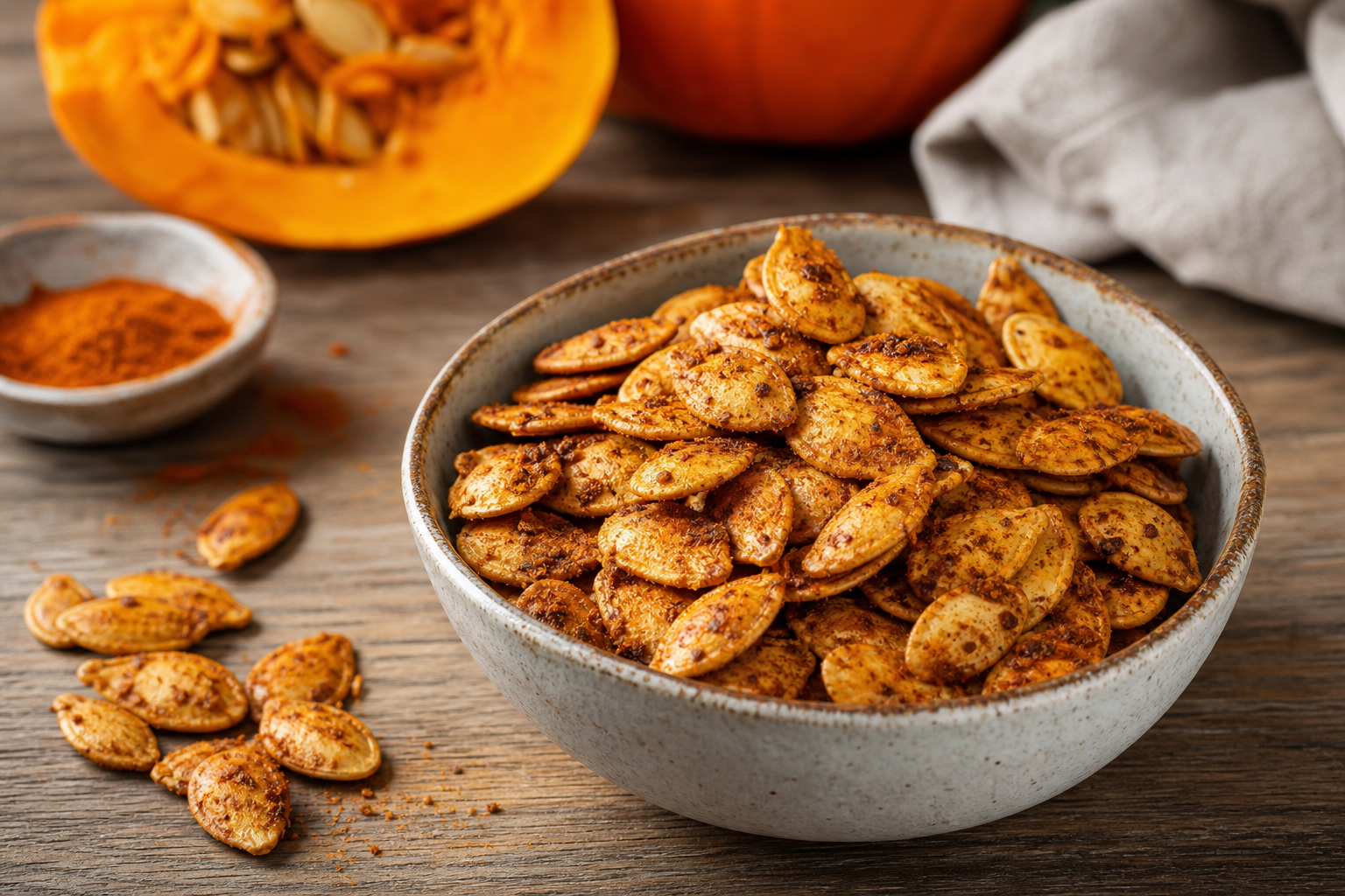 Homemade Spicy Roasted Pumpkin Seeds