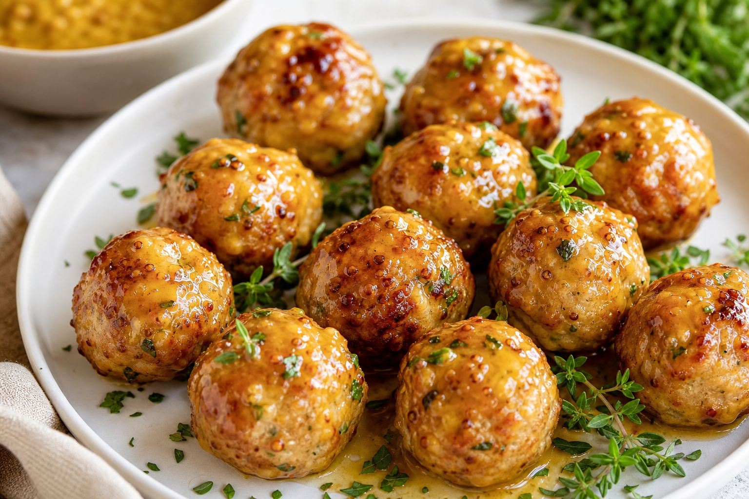 Honey Mustard Glazed Turkey Meatballs