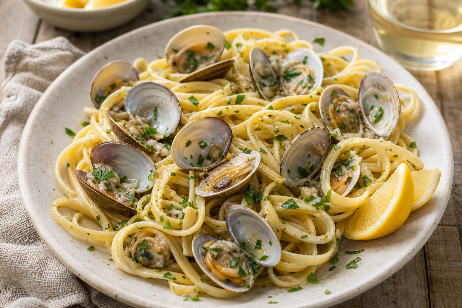 Linguine with Clam and White Wine Sauce