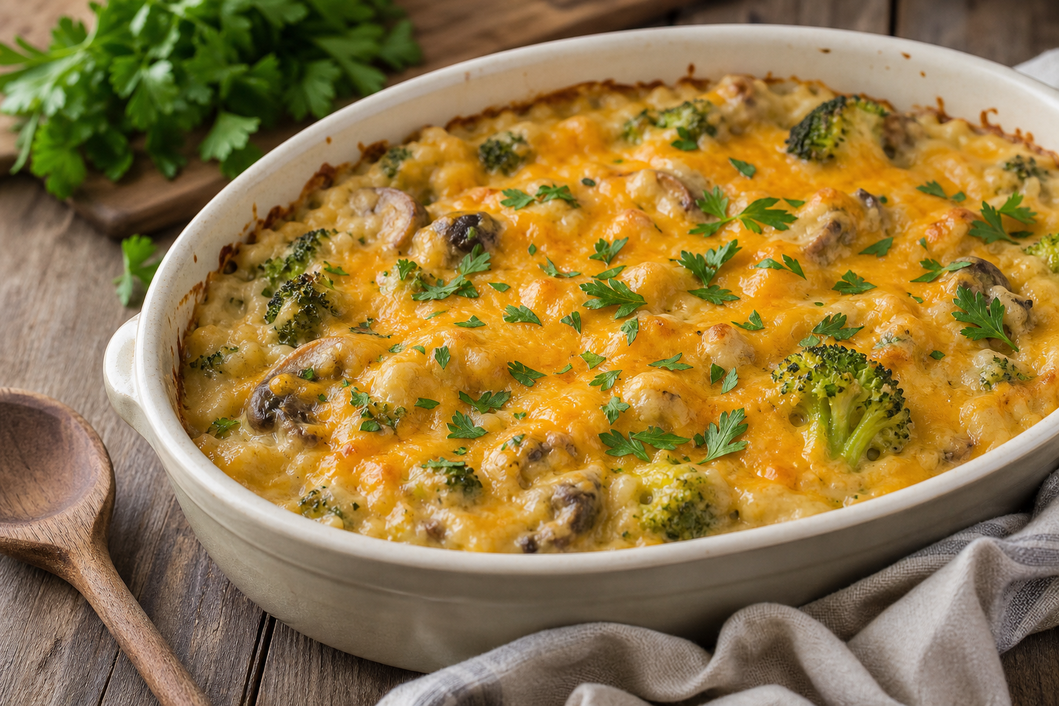 One-Pot Cheesy Chicken and Rice Casserole