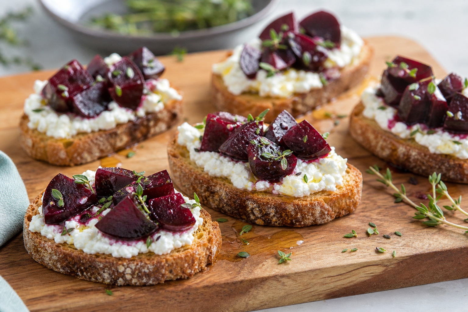 Roasted Beet and Goat Cheese Crostini