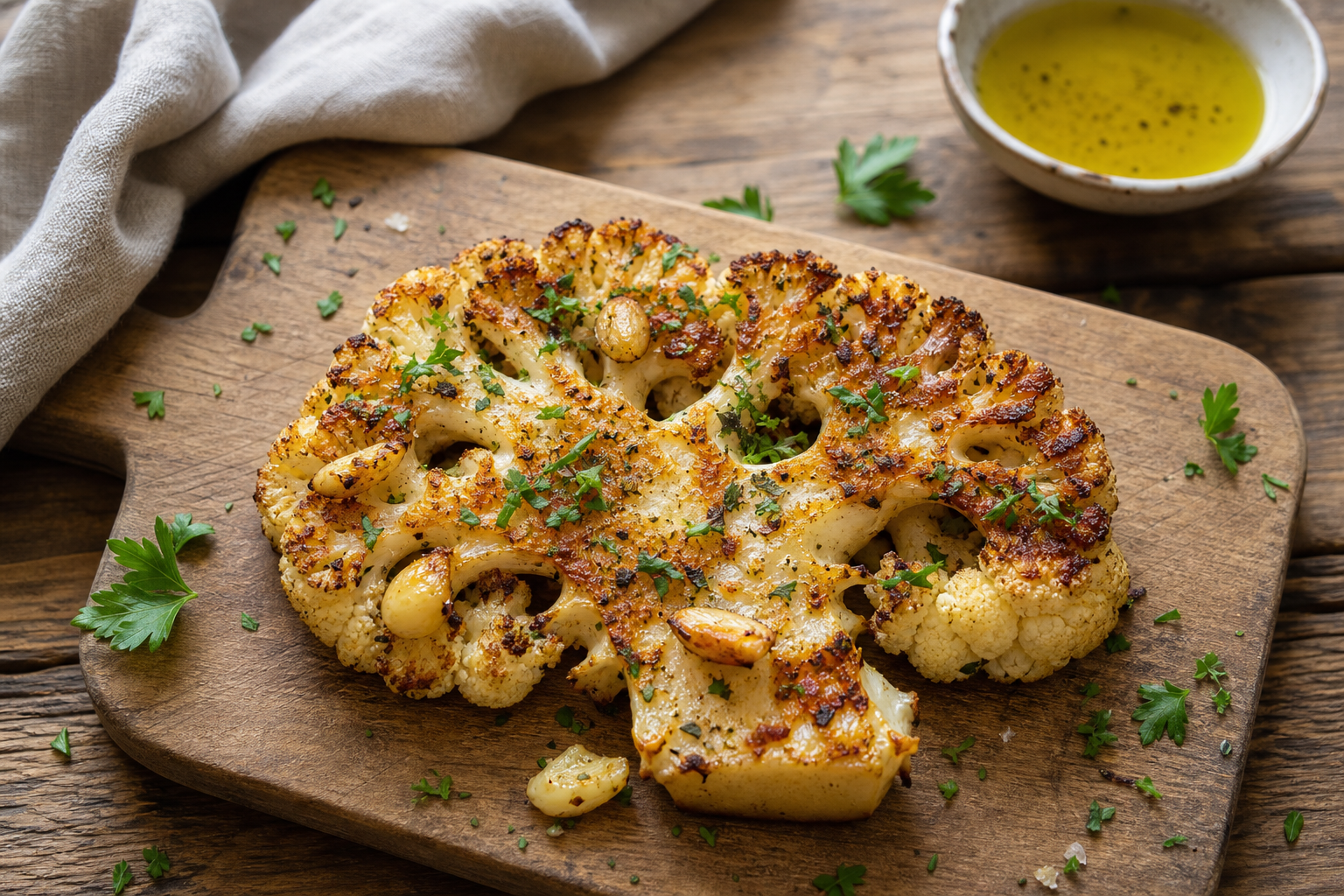 Roasted Garlic and Herb Cauliflower Steak