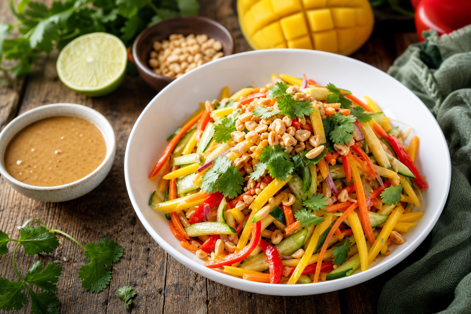 Thai Mango Salad with Peanut Dressing
