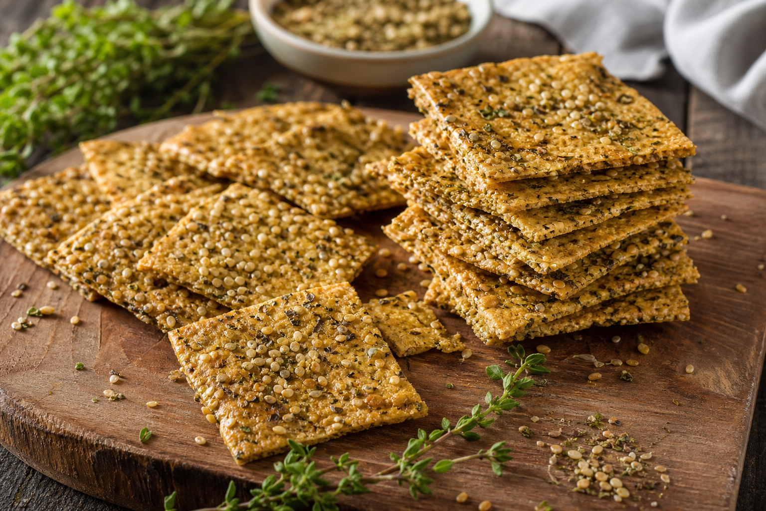 Baked Chickpea and Za'atar Snack Crackers