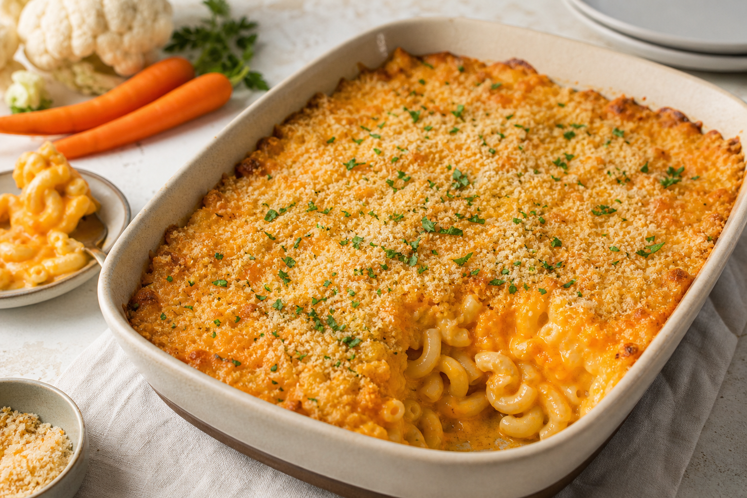 Baked Macaroni and Cheese with Hidden Vegetables