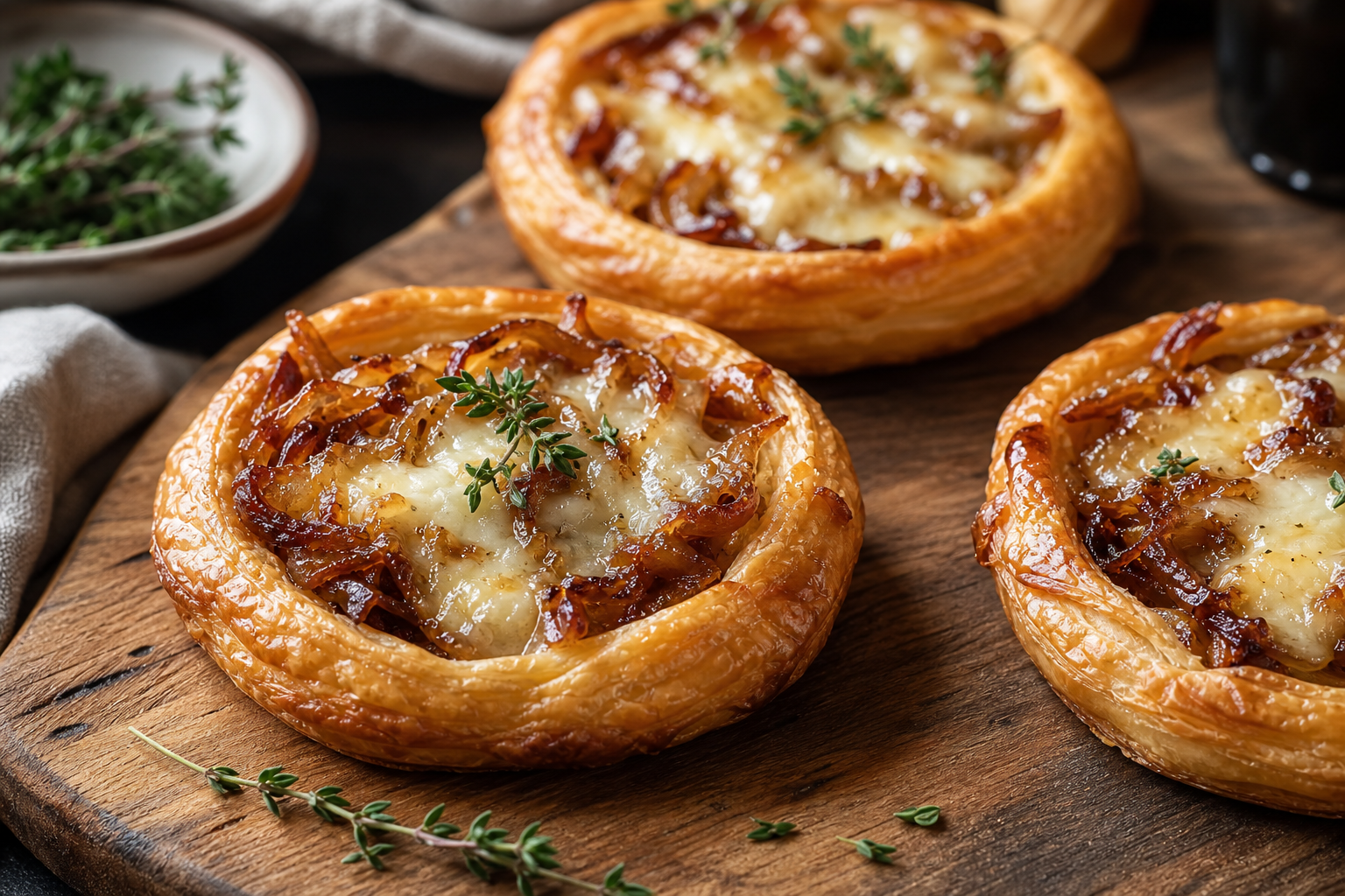 Caramelized Onion and Gruyère Tartlets