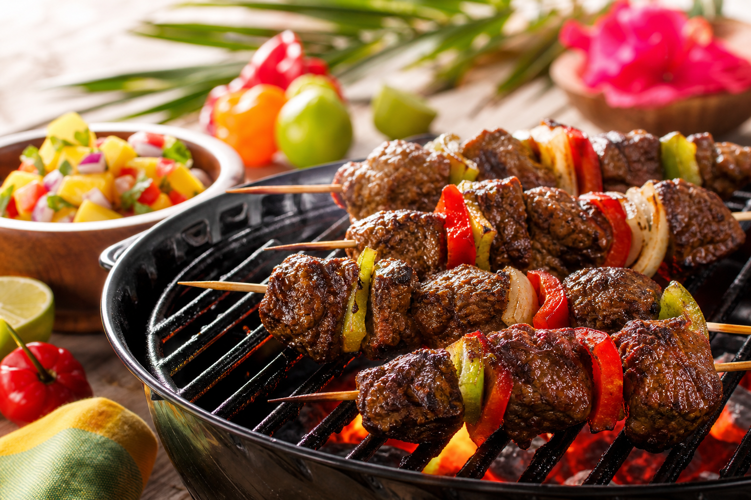 Caribbean Jerk Beef Skewers