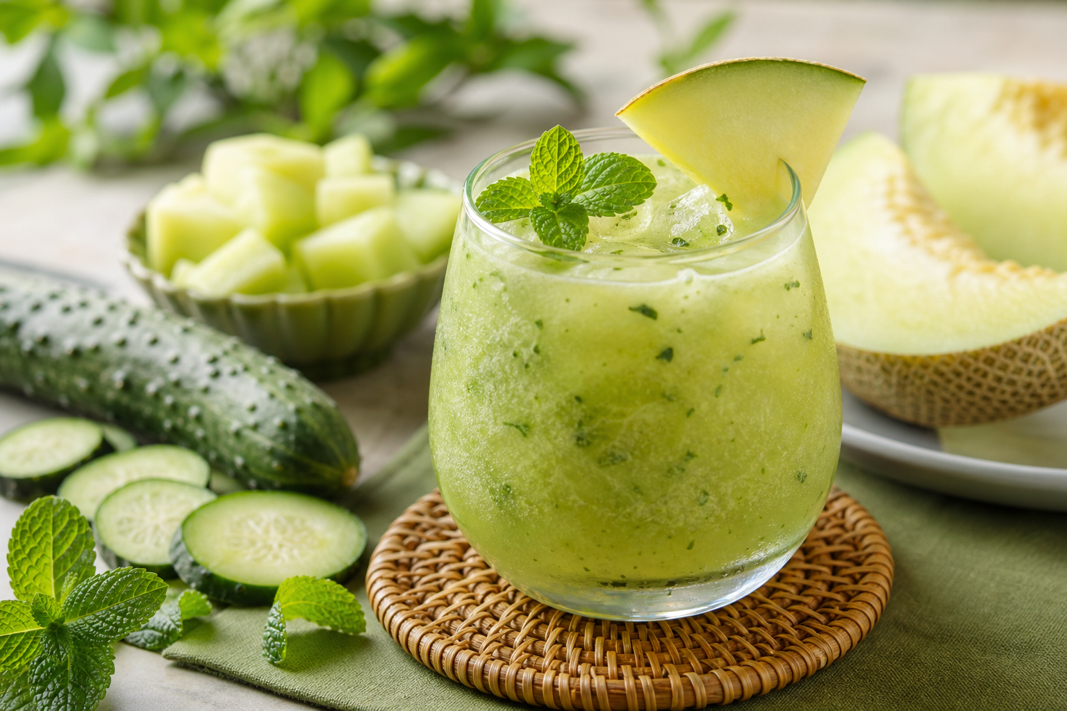 Cucumber Melon Cooler with Mint