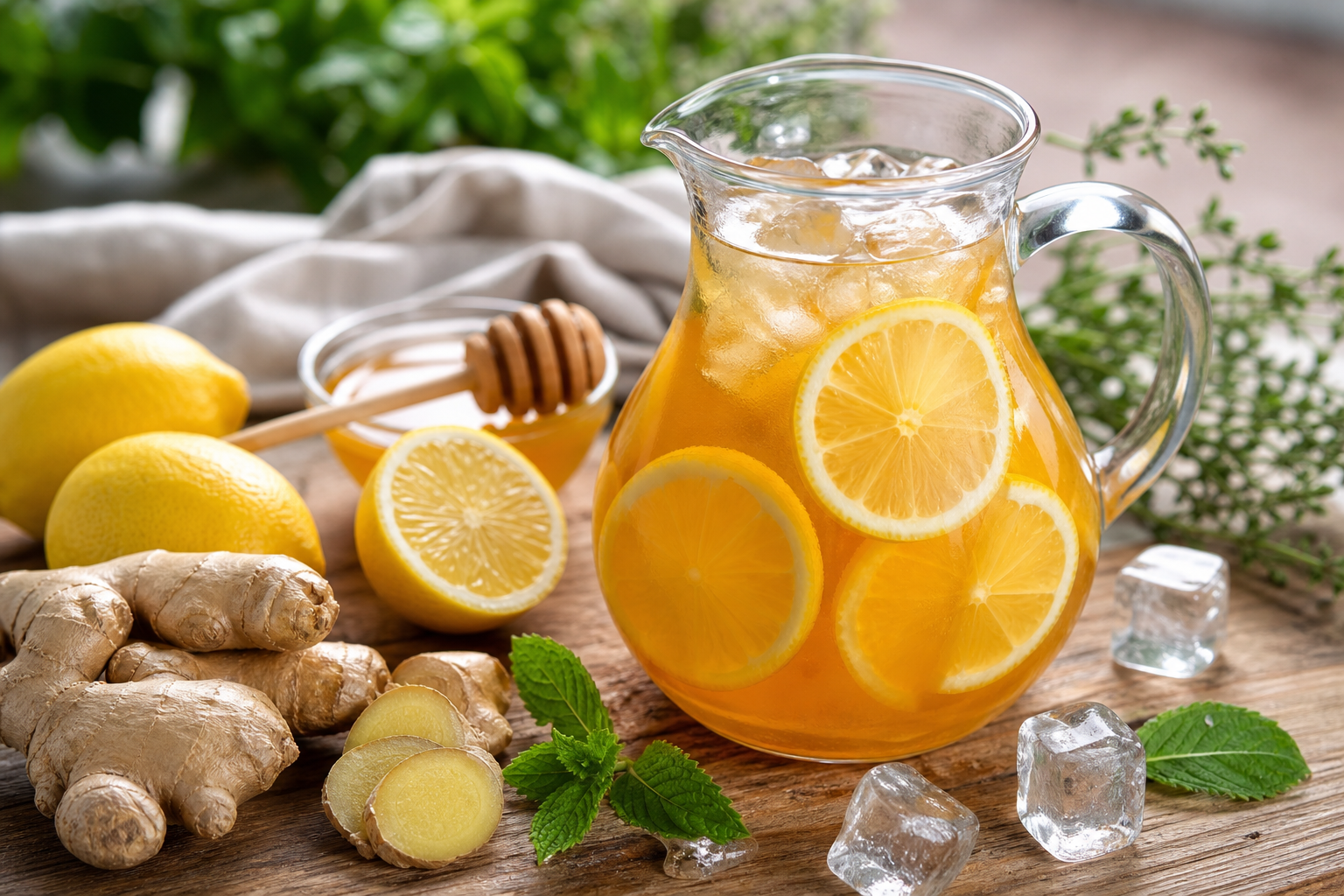 Ginger Honey Lemon Iced Tea