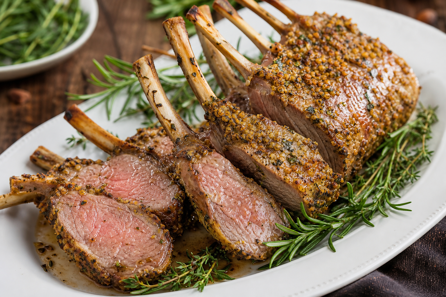 Herb-Crusted Rack of Lamb with Dijon Mustard