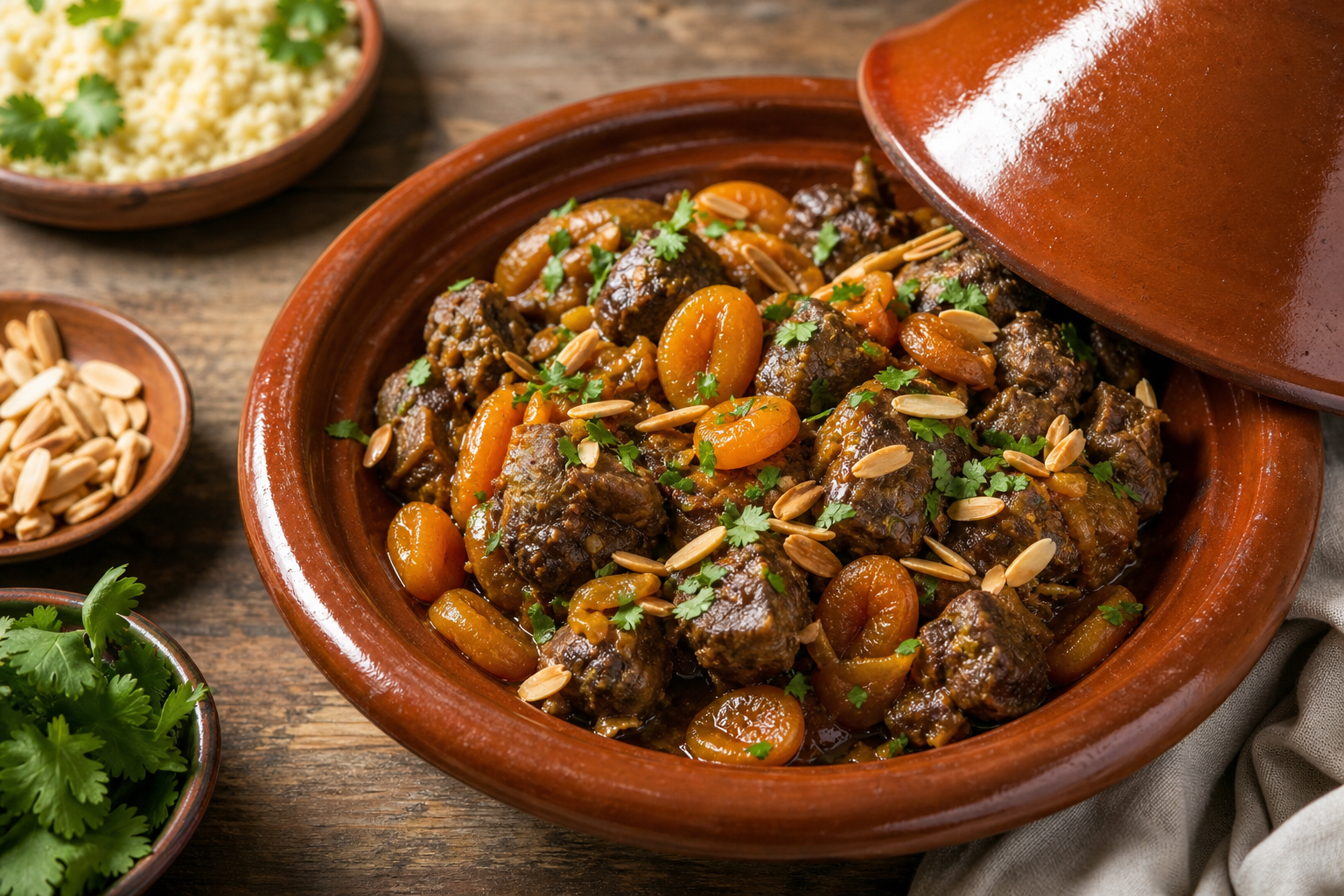 Lamb and Apricot Tagine with Almonds