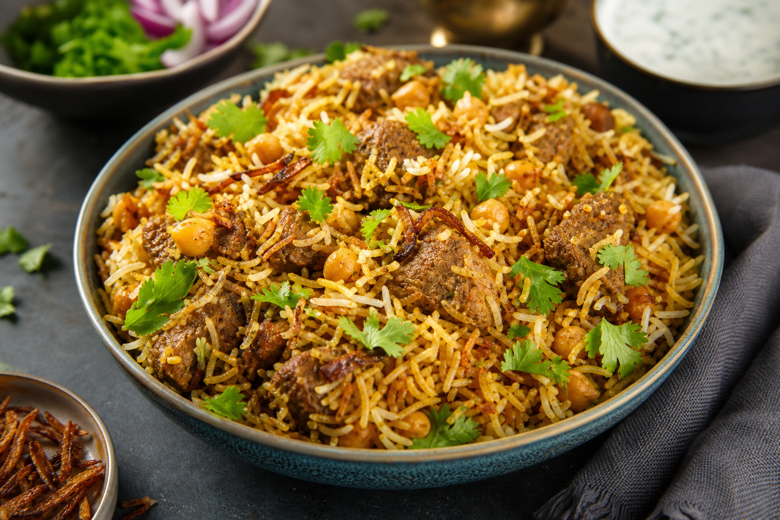 Lamb and Chickpea Biryani