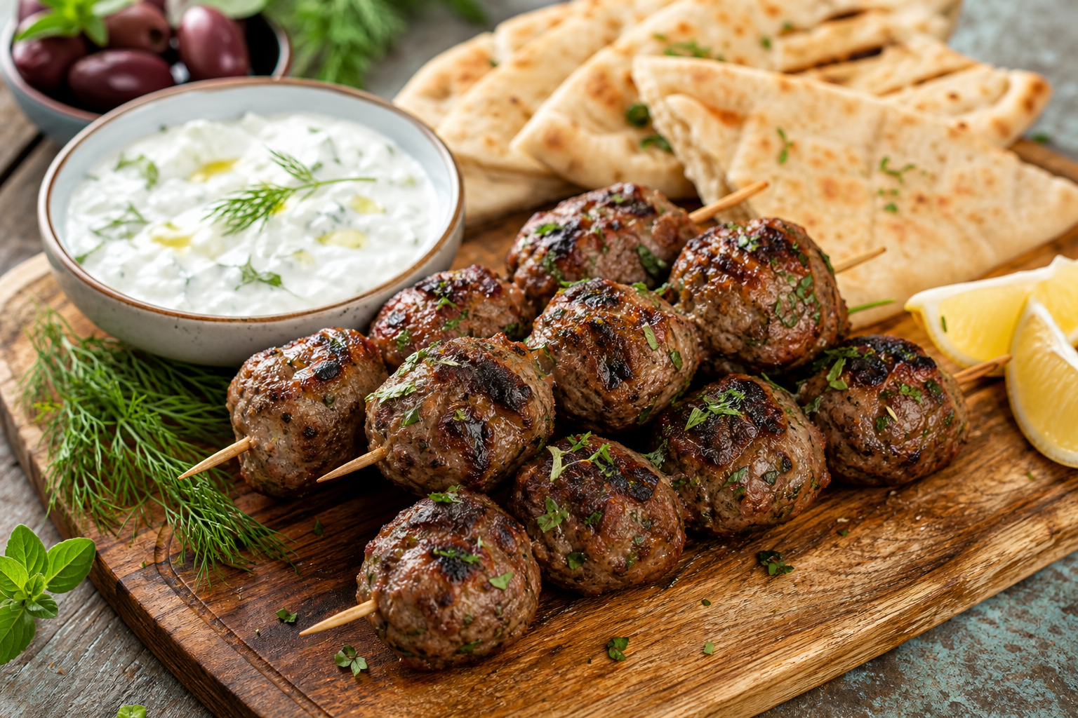 Mediterranean Lamb Kofta with Tzatziki Sauce