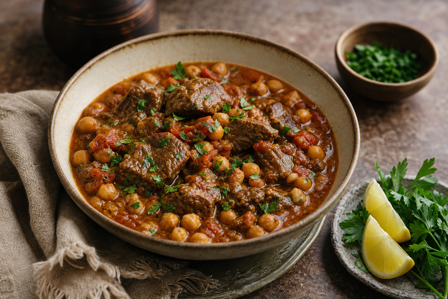 Middle Eastern Lamb and Chickpea Stew