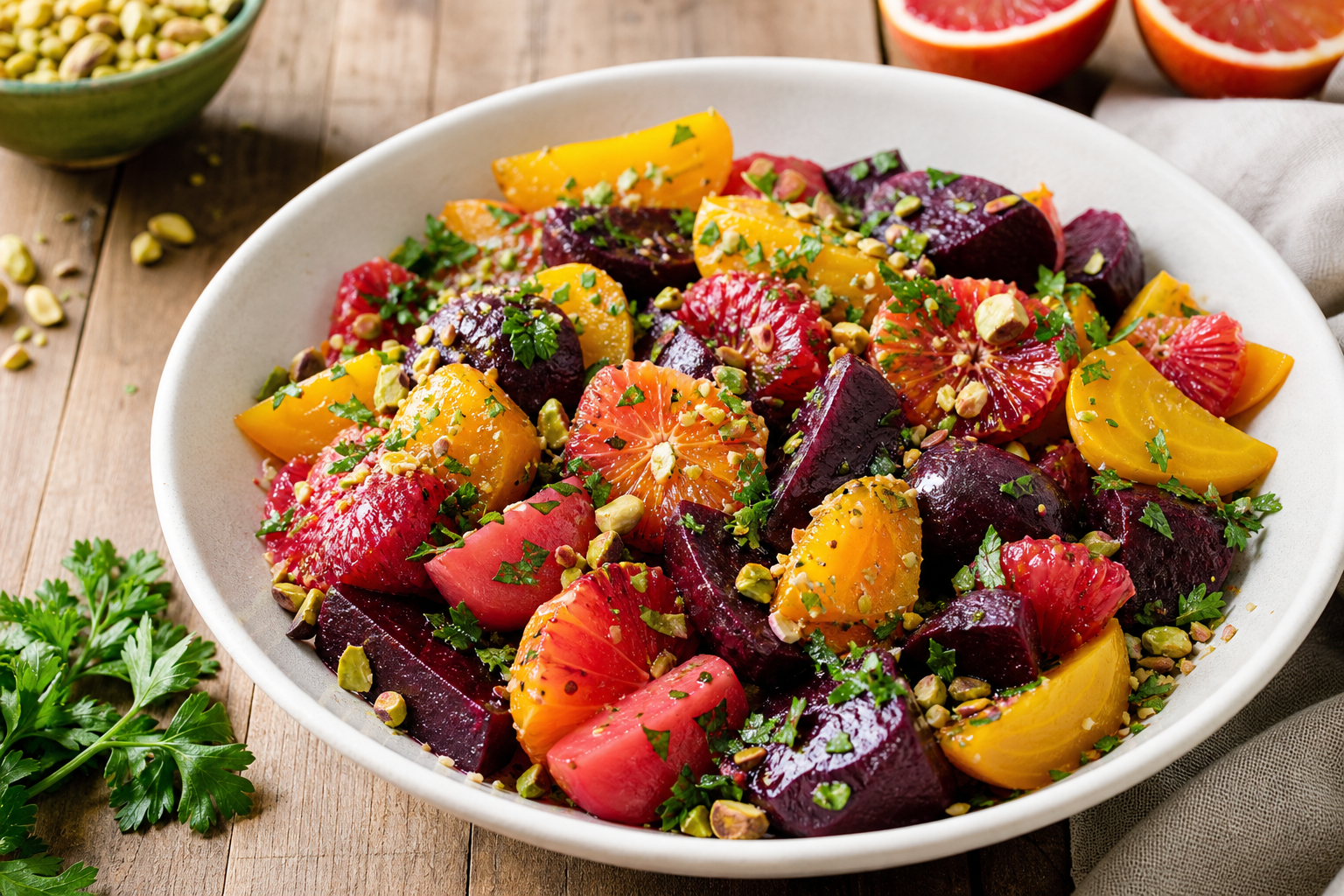 Roasted Beet and Citrus Salad with Pistachios