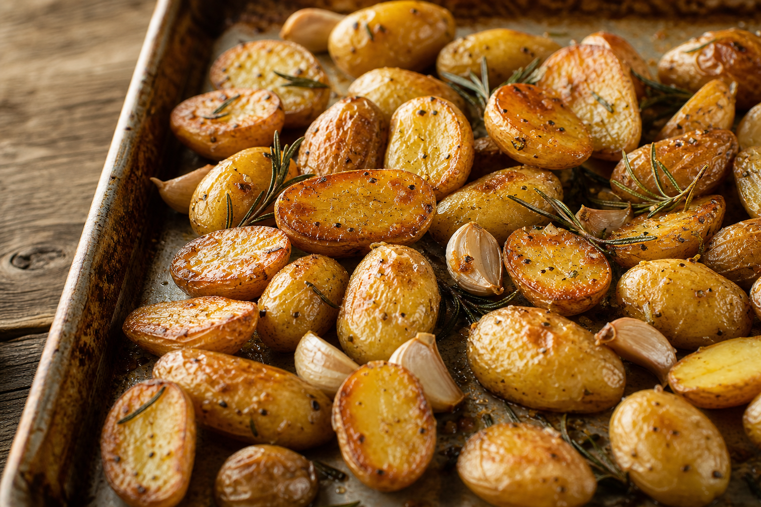 Roasted Garlic and Rosemary Fingerling Potatoes
