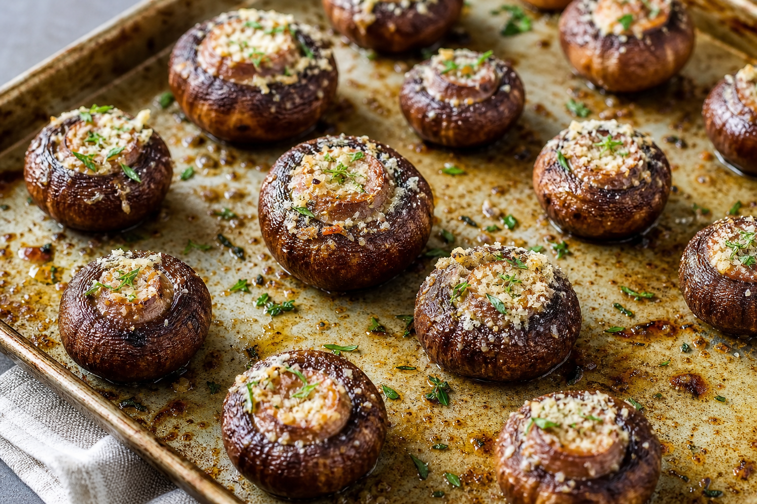 Roasted Garlic Parmesan Mushrooms