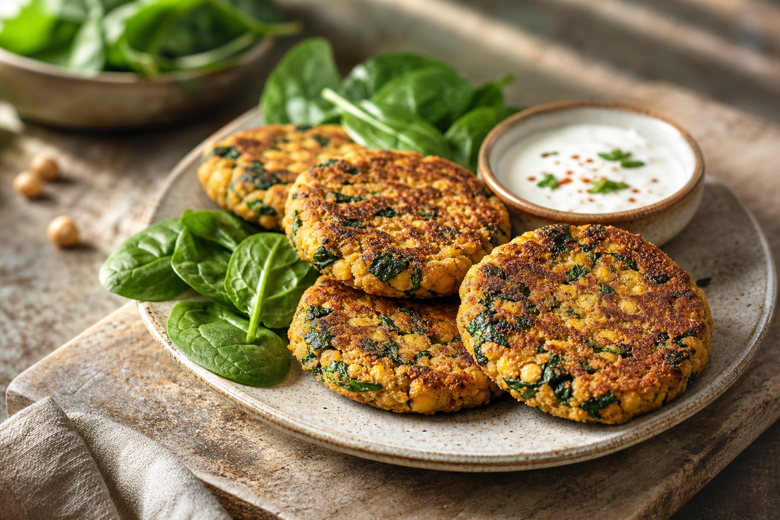Savory Chickpea and Spinach Breakfast Patties