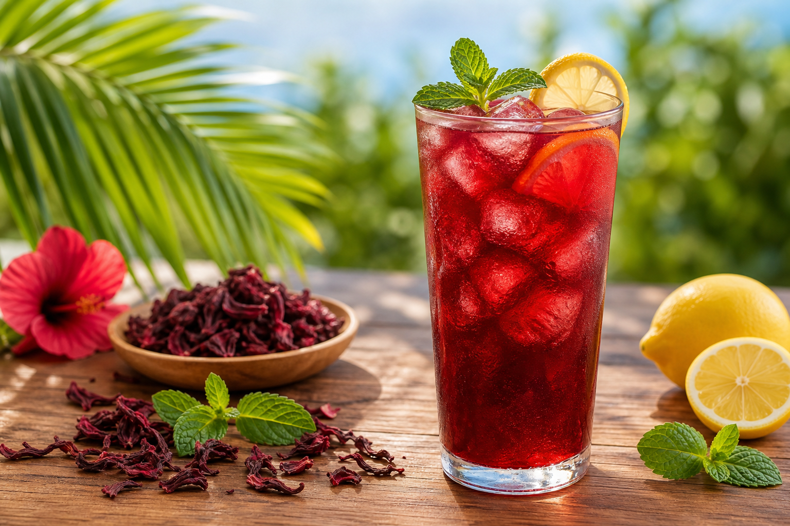 Spiced Hibiscus and Ginger Iced Tea