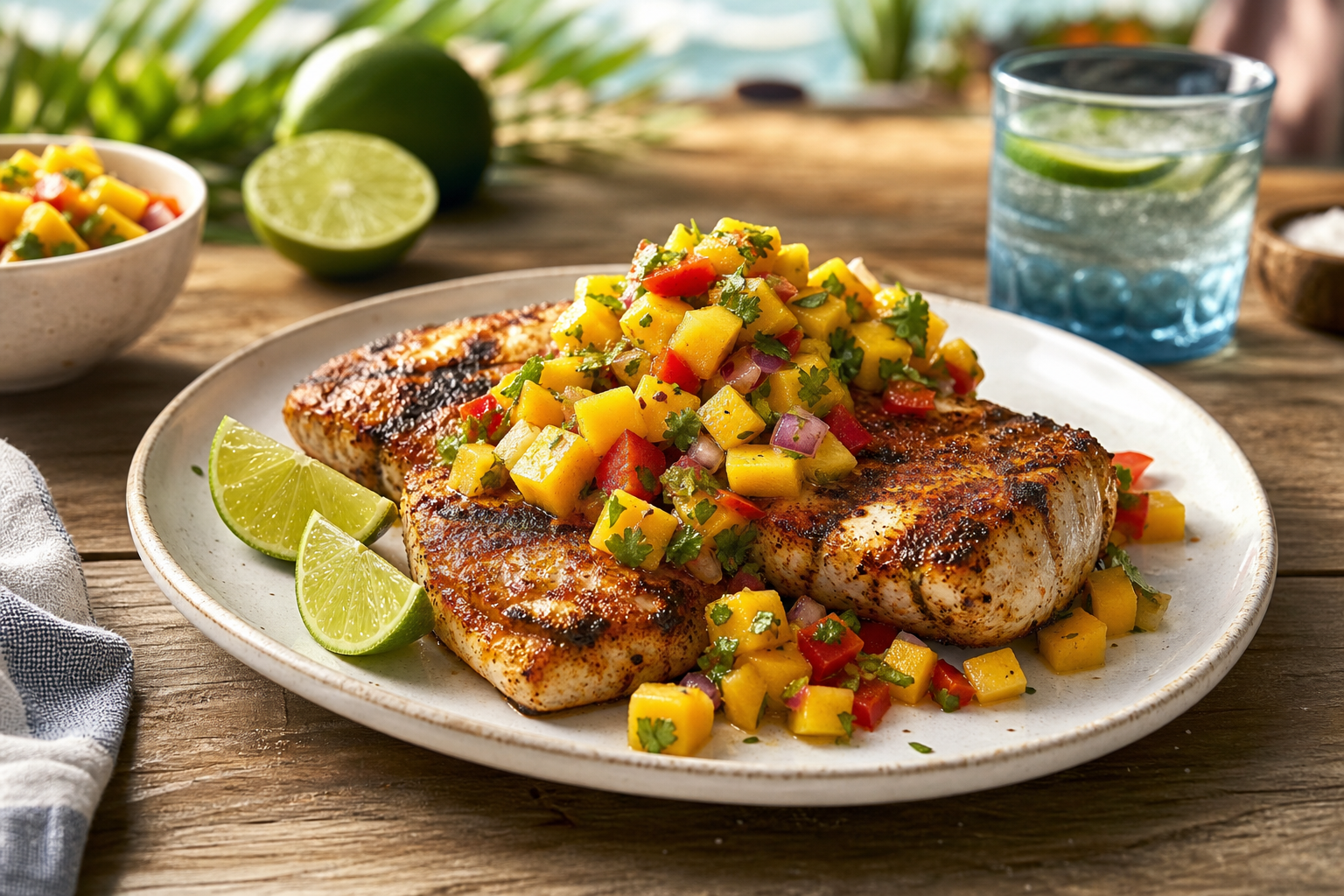 Spicy Grilled Mahi Mahi with Mango Salsa