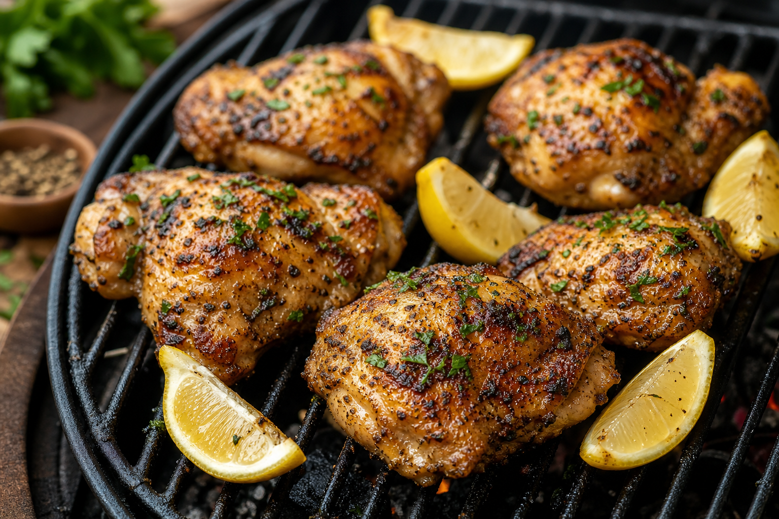 Spicy Lemon Pepper Grilled Chicken Thighs