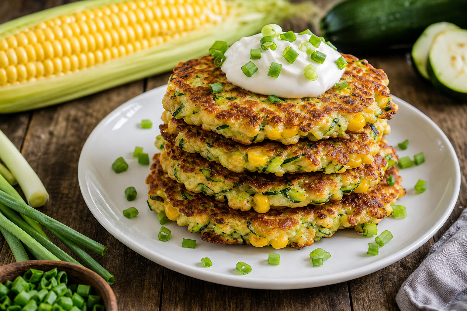 Sweet Corn and Zucchini Fritters