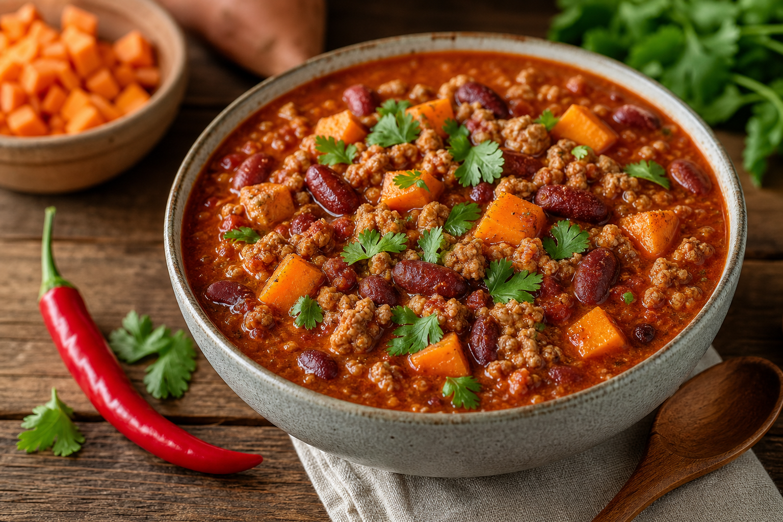 Turkey Chili with Sweet Potatoes