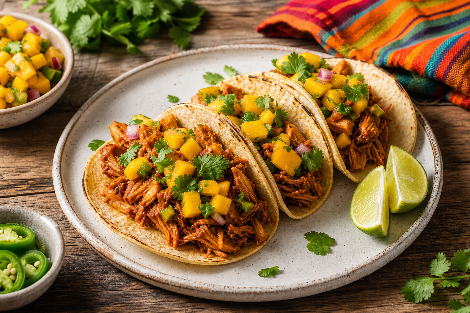 Vegan Jackfruit Tacos with Spicy Mango Salsa