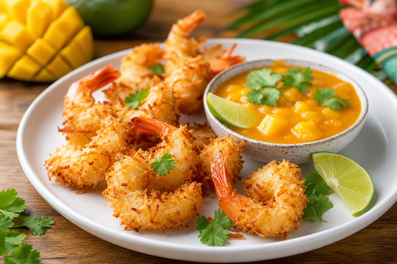 Air Fryer Coconut Shrimp with Mango Dipping Sauce
