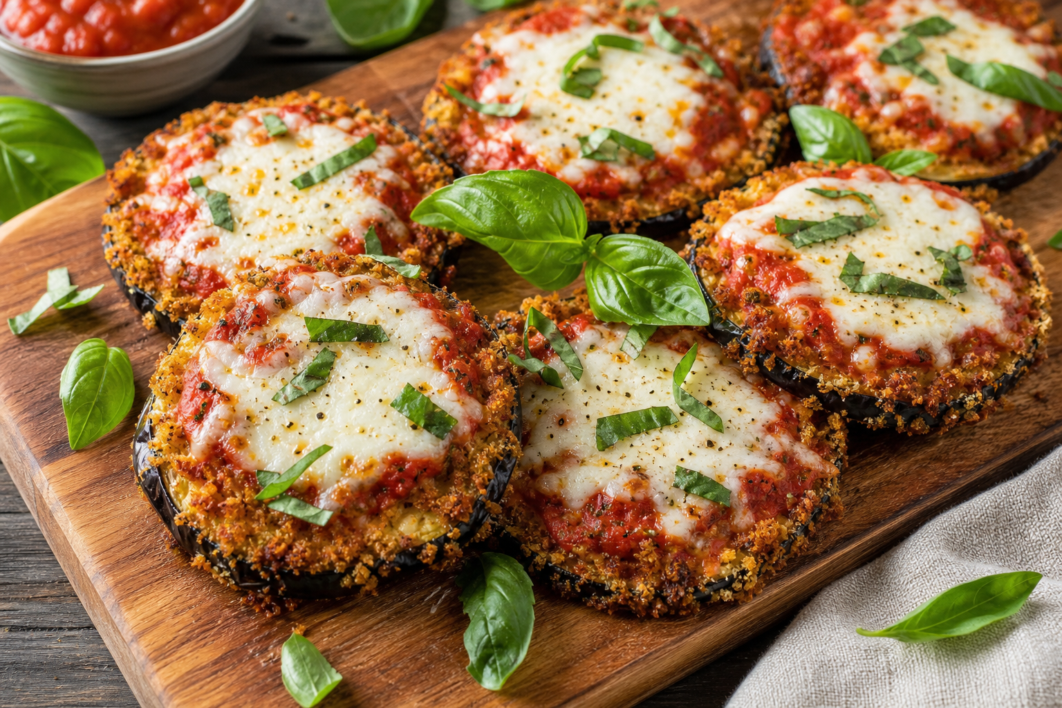 Air Fryer Eggplant Parmesan Crisps