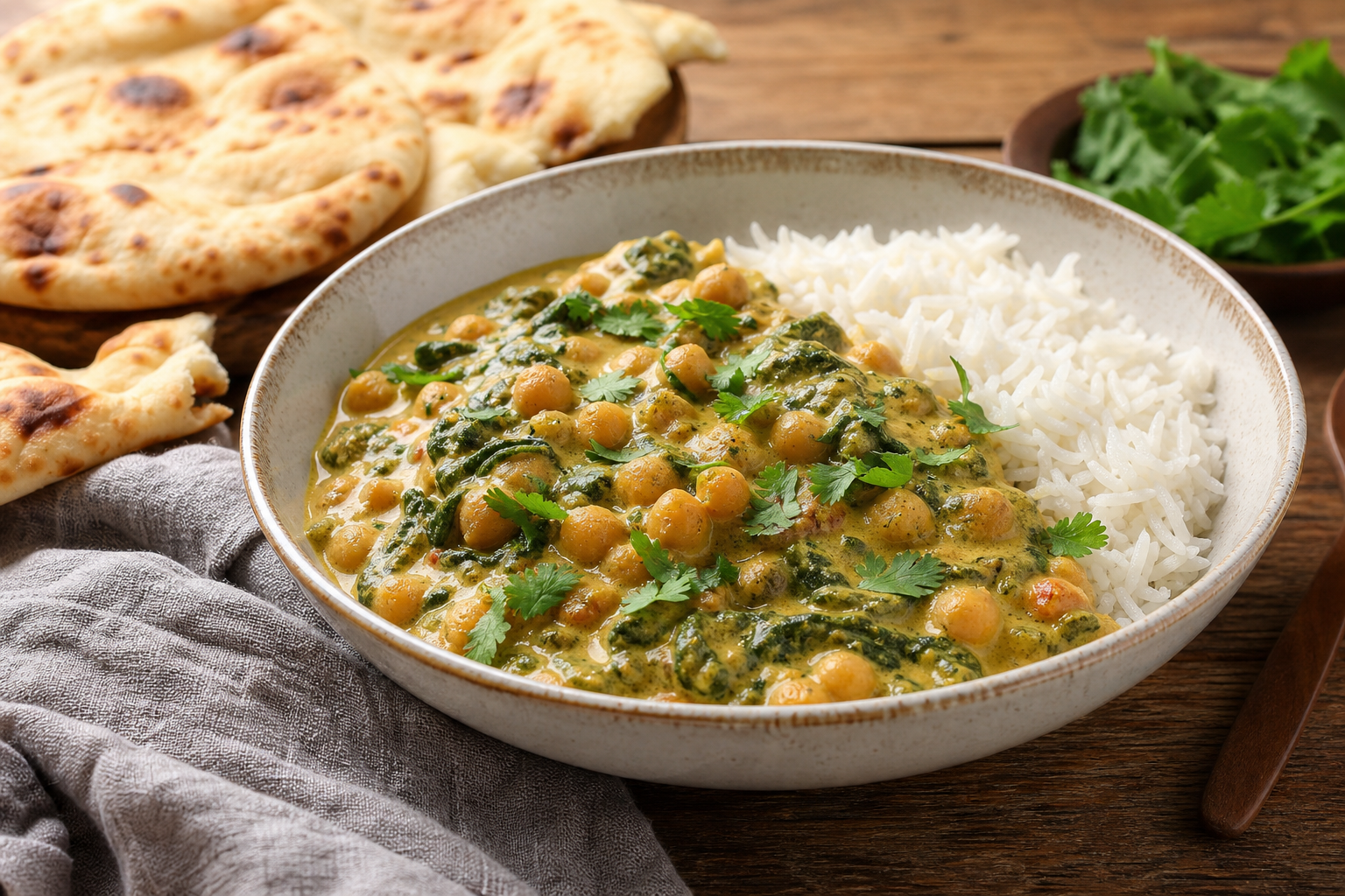 Chickpea and Spinach Coconut Curry