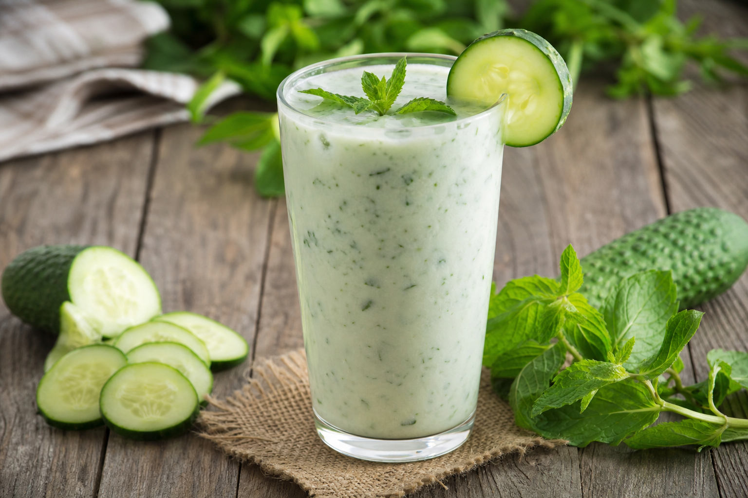 Chilled Cucumber and Mint Yogurt Cooler