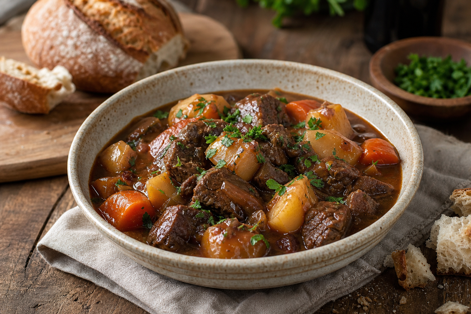 Classic Beef and Guinness Stew with Root Vegetables