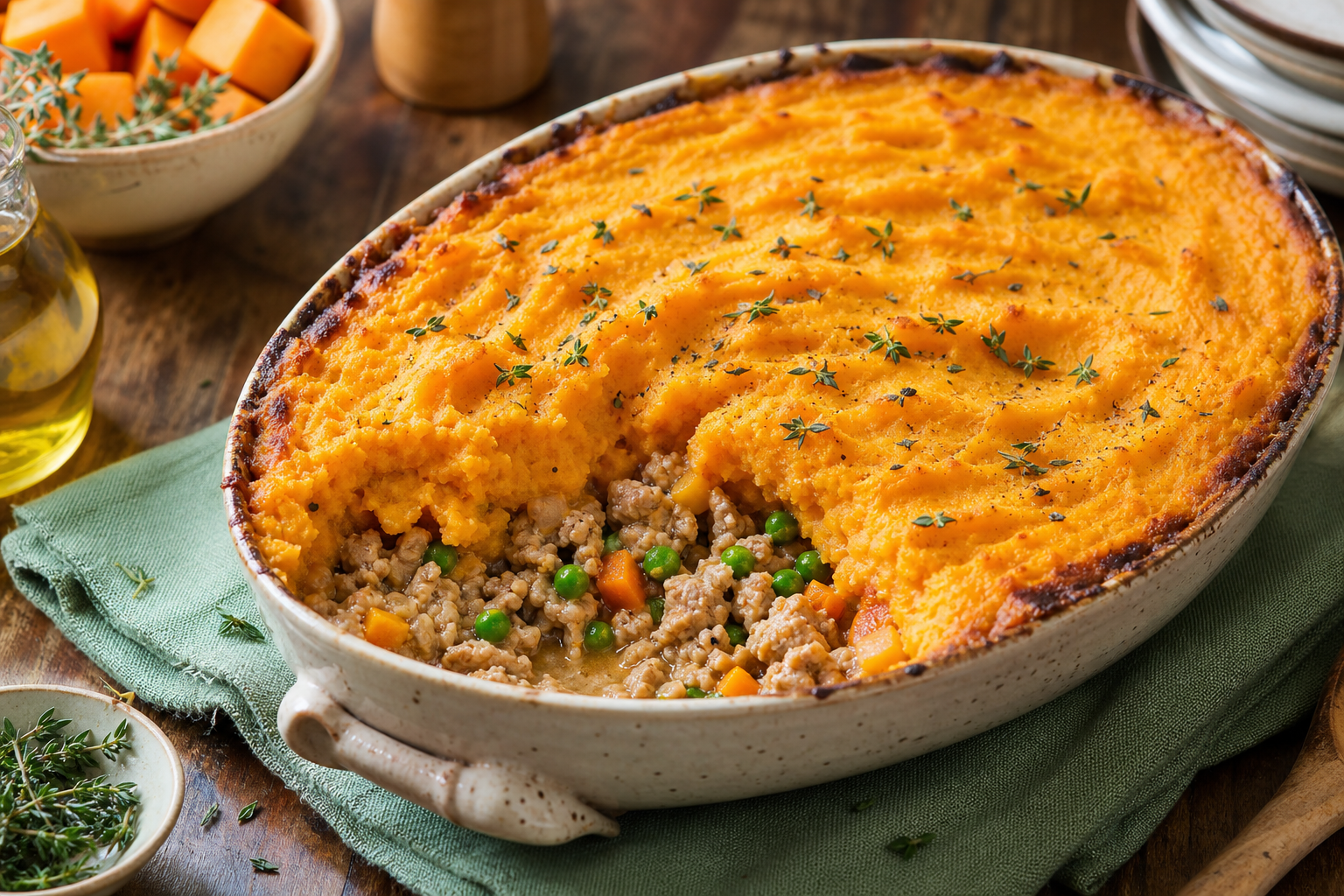 Creamy Turkey and Sweet Potato Shepherd's Pie