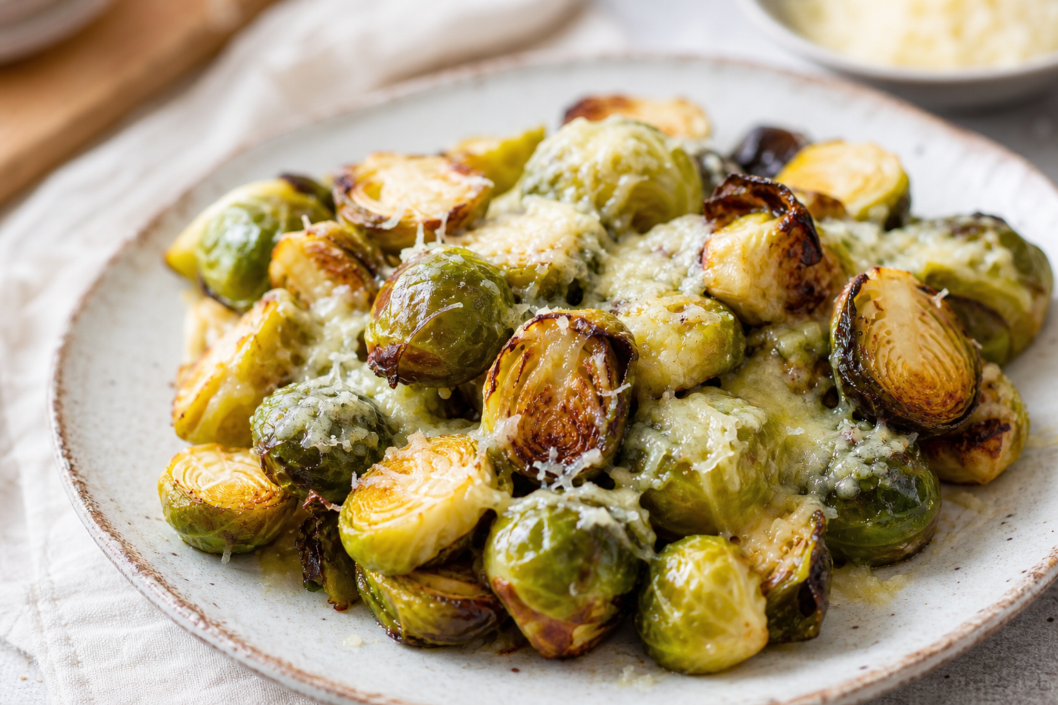 Crispy Parmesan Roasted Brussels Sprouts