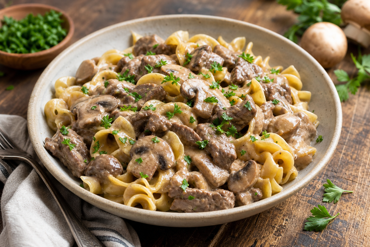 Instant Pot Beef and Mushroom Stroganoff