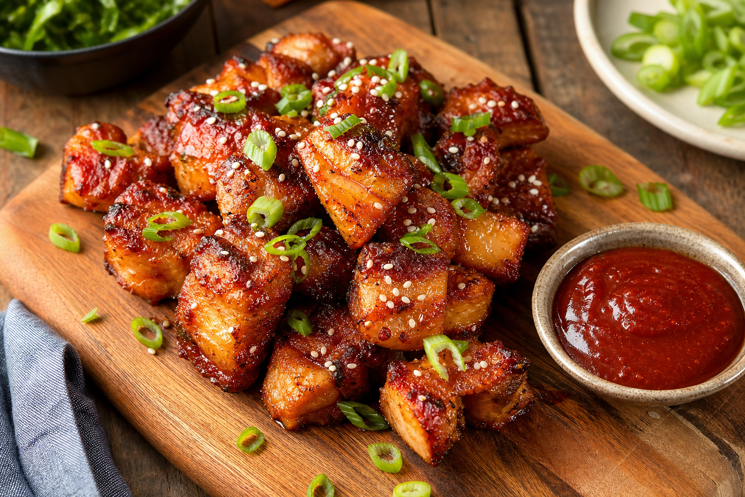 Korean Gochujang Pork Belly Bites