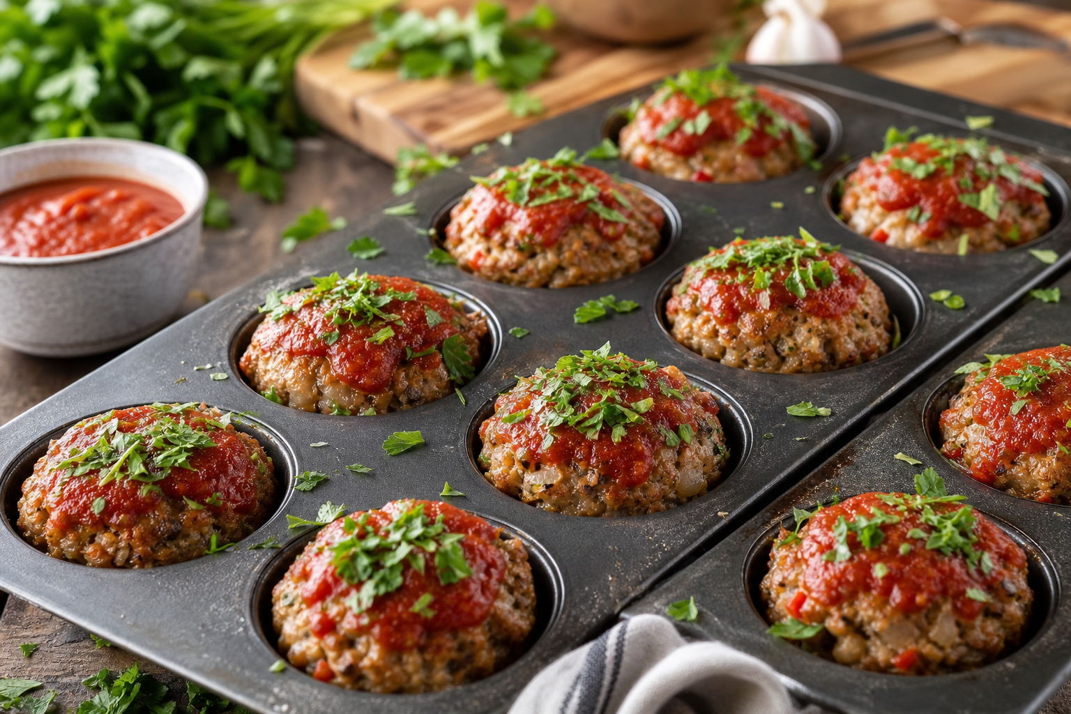 Mediterranean Spiced Turkey Meatloaf Muffins
