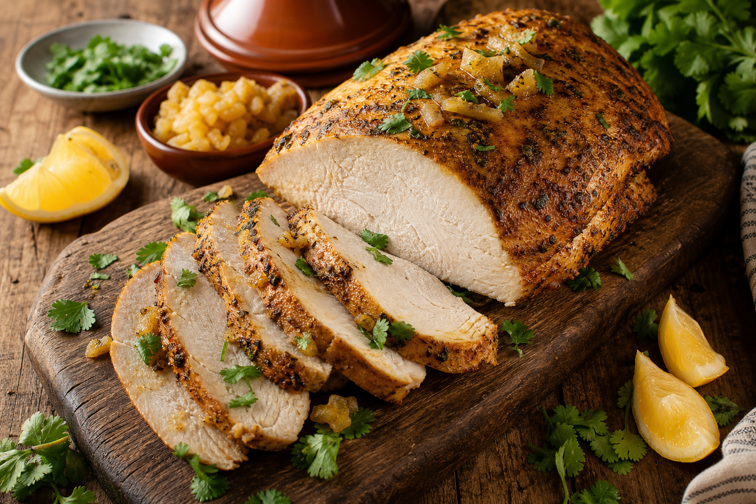 Moroccan-Spiced Roast Turkey Breast with Preserved Lemon