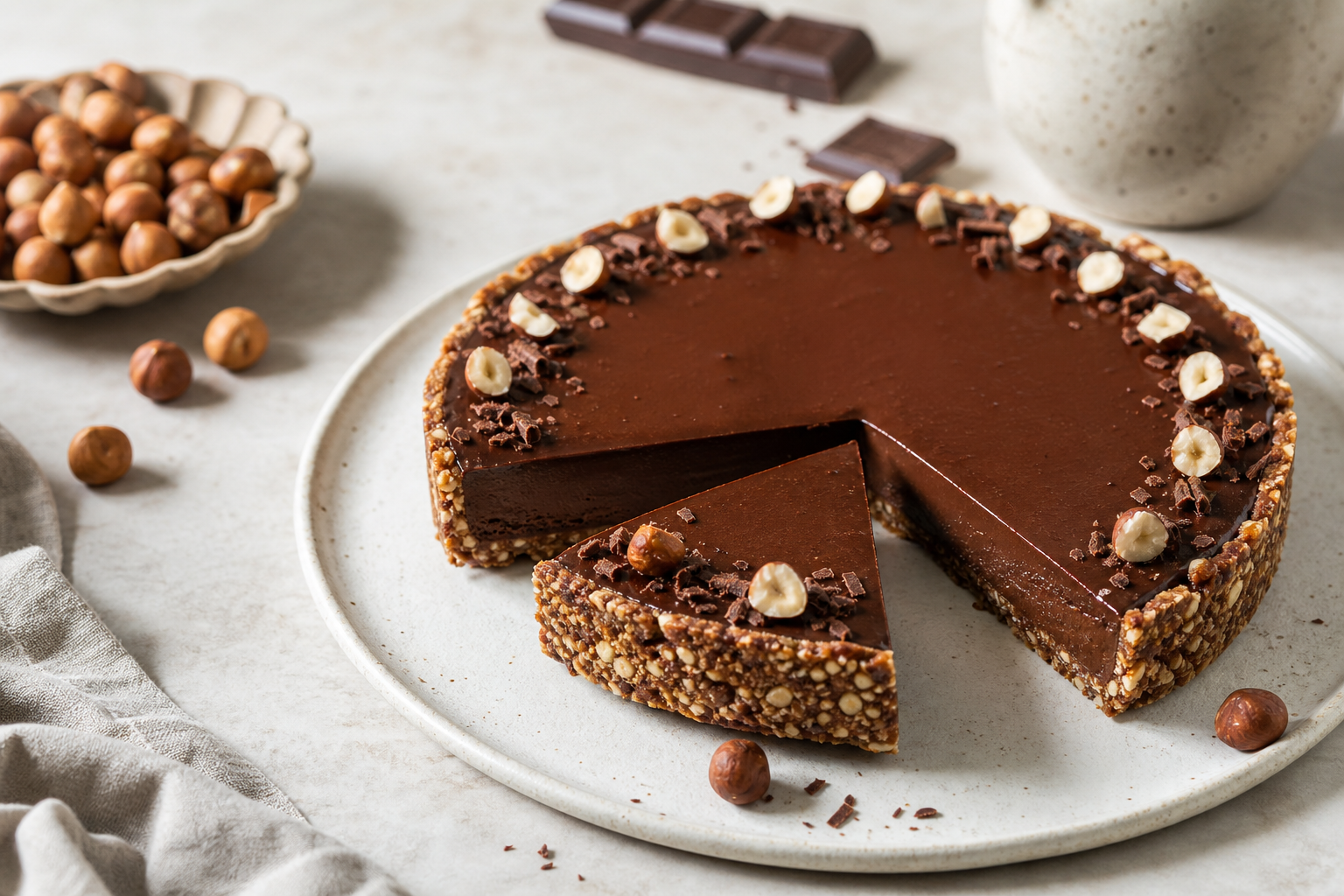No-Bake Chocolate Hazelnut Tart