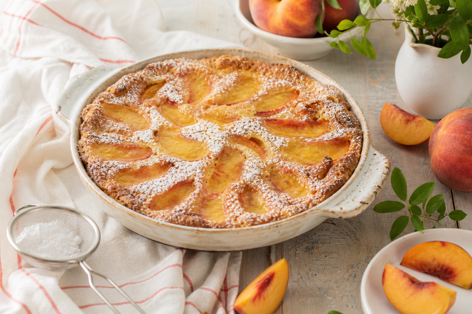 Peach and Mascarpone Clafoutis
