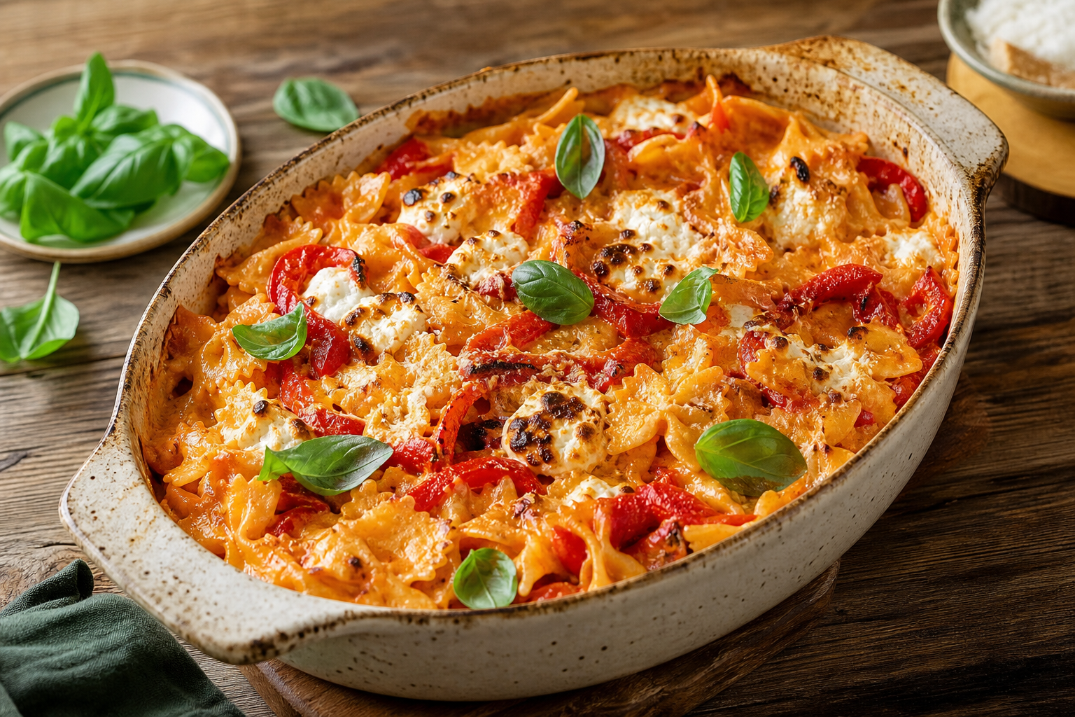 Roasted Red Pepper and Ricotta Farfalle