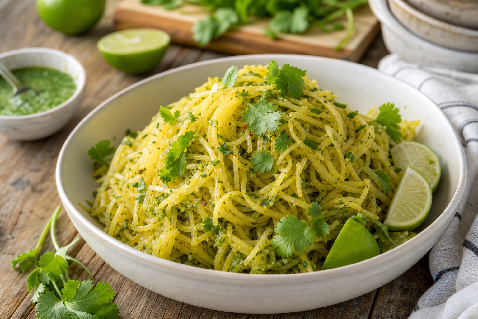 Roasted Spaghetti Squash with Cilantro Lime Dressing