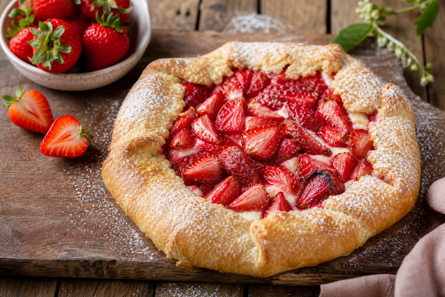 Roasted Strawberry and Mascarpone Galette